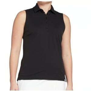 Lady Hagen Women's XXL Black Sleeveless Pique Polo Shirt New Golf Breathable